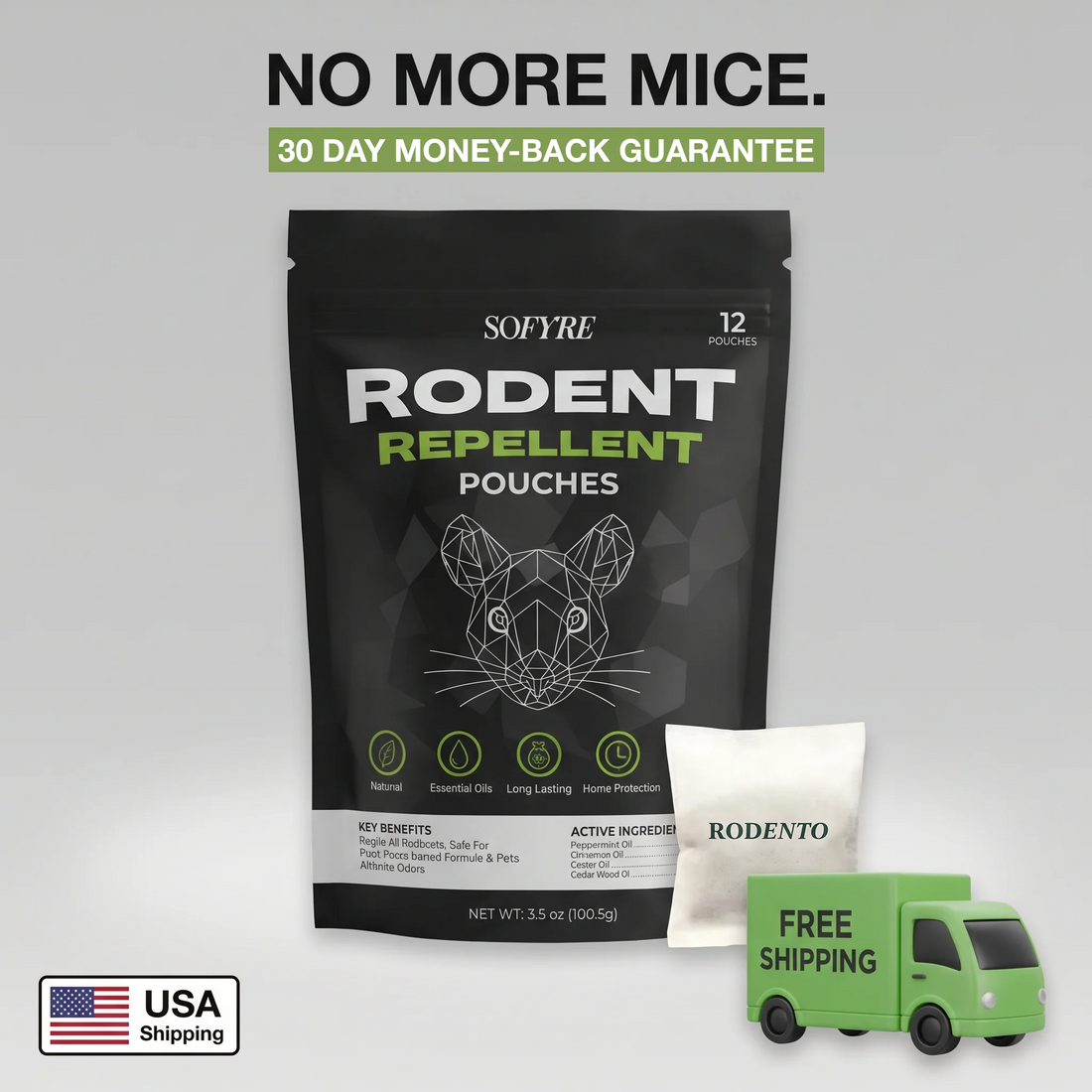Each pack comes with 12 pouches. Every pouch holds the four-oil blend.